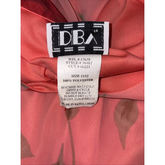 Vintage Y2K Coral Red Rose Holiday Party Dress Chiffon Maxi Slip Dress 90s - Picture 10 of 14